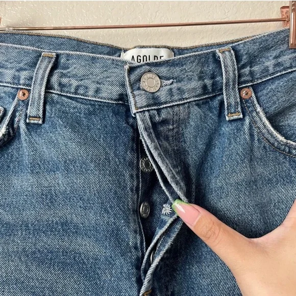 Agolde Parker Long Jean Shorts - Picture 4 of 9